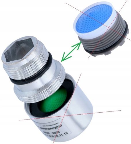 ADAPTER PRZEJŚCIÓWKA DO PERLATORA Z M18,5x1 NA M22x1 do ikea, kludi i inne na Arena.pl