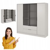 SZAFA GARDEROBA LIVIA 4DRM OTWIERANA KASZMIR DUŻA SZUFLADY 200CM DRĄŻEK