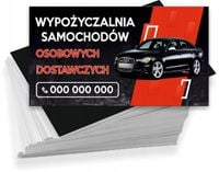 Wizytówki reklamowe firmowe 100 szt różne wzory WYPOŻYCZALNIA SAMOCHODÓW