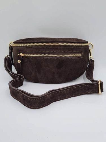 Vera Pelle torebka nerka skóra naturalna zamszowa brązowa czekoladowa zamsz na Arena.pl