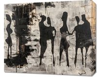Obraz 60x50cm Szarzy Ludzie