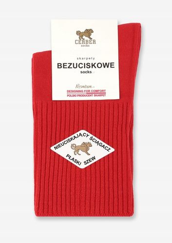 Skarpetki Damskie Bawełniane Bezuciskowe Polskie Cerber 36/38 Czerwony na Arena.pl