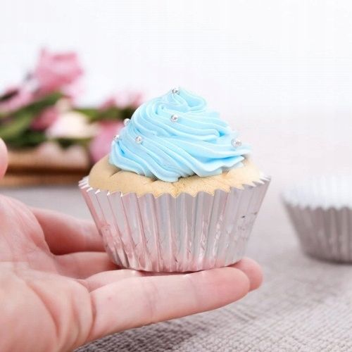 FOREMKI PAPIEROWE MUFFINKI BABECZKI SREBRNY 60x zdjęcie 2