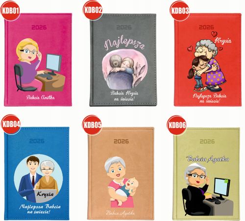 KALENDARZ A5 2026 DZIENNY książkowy NADRUK dla babci dziadka twój tekst na Arena.pl