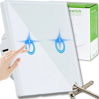 PODWÓJNY BIAŁY DOTYKOWY WŁĄCZNIK WYŁĄCZNIK ŚWIATŁA SZKLAN SZKŁO Ø60MM CZUŁY