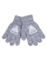Rękawiczki chłopięce pięciopalczaste szare z goglami 18 YOCLUB