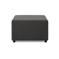 Pufa do salonu, podnóżek, BLOM, Mikrofaza, 71x71x40 cm, szary | TYLETEGOTU