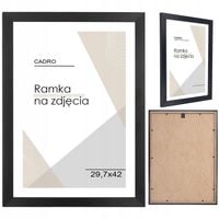 Ramka A3 ramki na zdjęcia 29,7x42 cm czarna rama MDF na ścianę CADRO