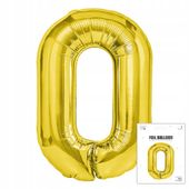 BALON FOLIOWY CYFRĄ CYFERKA 0 ZŁOTA NA IMPREZE URODZINOWĄ PRZYJĘCIE 40cm