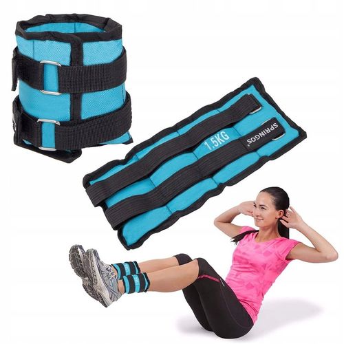 ZESTAW DO ĆWICZEŃ OBCIĄŻNIKI NA KOSTKI NADGARSTKI NOGI CIĘŻARKI 2x1,5 kg na Arena.pl