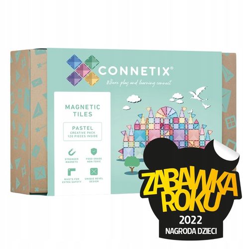 Klocki Magnetyczne konstrukcyjne duże 120 el. CONNETIX Pastel Creative Pack na Arena.pl