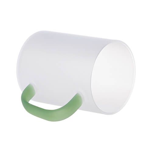 Szklanka 450 ml szroniona z jasnozielonym uszkiem do sublimacji na Arena.pl