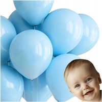 Balony Pastelowe Dekoracje Balonowe Urodzinowe Komunia Chrzest Błękit 50szt