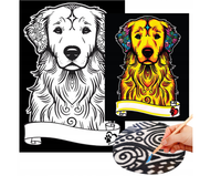 KOLOROWANKA WELWETOWA A4 PIESEK GOLGEN RETRIEVER COLORVELVET