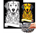 KOLOROWANKA WELWETOWA A4 PIESEK GOLGEN RETRIEVER COLORVELVET