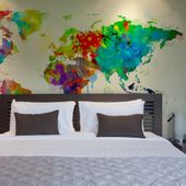 Fototapeta - Paint splashes map of the World 300x231