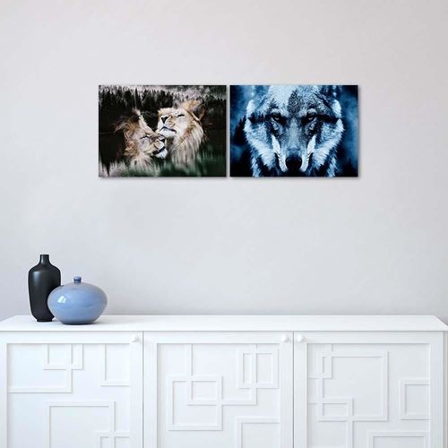 Obraz na płótnie – Canvas, Para lwów 100x70 na Arena.pl