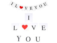 Girlanda baner i love you czerwone serce na walentynki zaręczyny