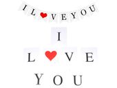 Girlanda baner i love you czerwone serce na walentynki zaręczyny