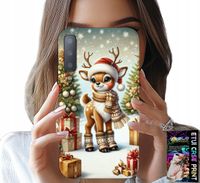 ETUI DO SAMSUNG A7 2018 - RENIFER, WZORY BOŻONARODZENIOWE + SZKŁO