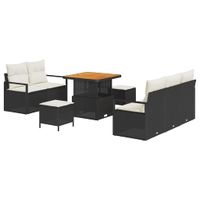 Zestaw Sof na Ogród 8 pcs Czarny i kremowy 80 x 80 x 71 cm