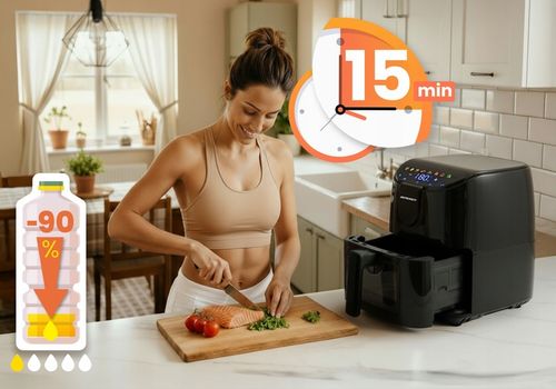 FRYTKOWNICA BEZTŁUSZCZOWA AIR FRYER FRYTOWNICA 4L BERDSEN 1500W na Arena.pl