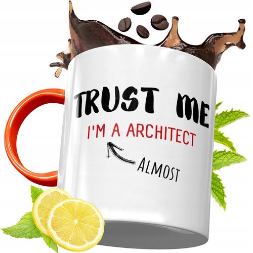 Kubek Pomarańczowy Dla Architekta Prezent Z Nadrukiem Ze Zdjęciem na Arena.pl