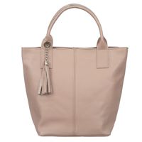 VERA PELLE torebka skórzana shopper z długimi rączkami V619 j.różowa