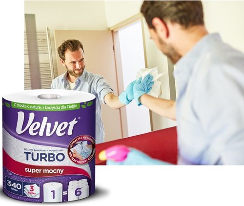 Velvet ręczniki papierowe TURBO 6 rolek 3 warstwowy 340 listków na Arena.pl