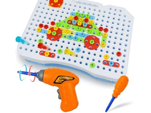 WKRĘTARKA ZESTAW KONSTRUKCYJNY dla dzieci ŚRUBKI 3D Kolorowe klocki Kuferek na Arena.pl