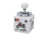Popielniczka Ceramiczna z Metalową Pokrywką Garage Service & Repair