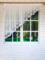 Firana gotowa 500x120,skos lewy,woal,gipiura 15cm