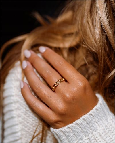 Pierścionek damski REGULOWANY PANCERKA wąski stal na Arena.pl