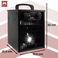Nagrzewnica Elektryczna 3000W Kaminer Farelka Grzejnik z Termostatem Mocna