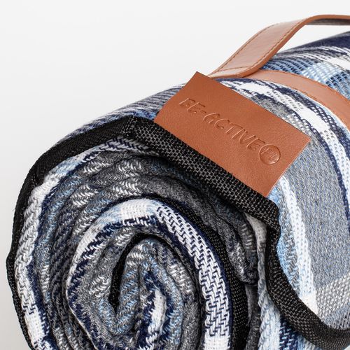 Koc Piknikowy 200X200 Cm - Niebiesko Szara Kratka na Arena.pl