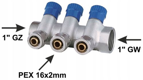 X-HOME ROZDZIELACZ PEX 1” x 16 mm 3 OBWODY SEKCJE CWU DO WODY ZIMNEJ MONO na Arena.pl