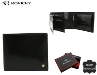 elegancki, skórzany portfel męski bez zapięcia zewnętrznego - rovicky