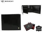 elegancki, skórzany portfel męski bez zapięcia zewnętrznego - rovicky