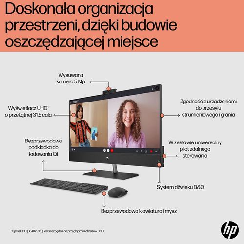 AiO HP Pavilion 32 QHD IPS Intel Core i7-12700T 16GB DDR4 1TB SSD NVMe NVIDIA GeForce GTX 1650 4GB Win11 + klaw., mysz, pilot na Arena.pl