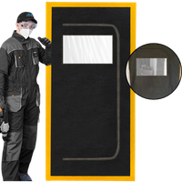 DRZWI PRZECIWPYŁOWE Z WIZJEREM KURTYNA REMONT BUDOWLANE ZAMEK OSŁONA