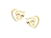 SREBRNE KOLCZYKI SERCA KONIK KOŃ HORSE CYRKONIE