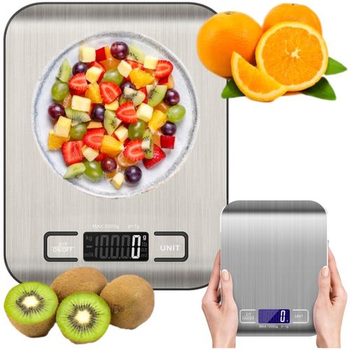 WAGA KUCHENNA elektroniczna precyzyjna WAGA wyświetlacz LCD 5000g SREBRNA na Arena.pl