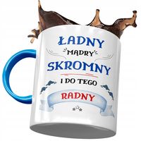 Kubek Błękitny Dla Radnego Ładny Mądry Skromny Z Nadrukiem Ze Zdjęciem