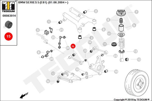 BMW 5 E61 TULEJA DRĄŻKA TYLNEGO PRZEDNIEGO E61 04- na Arena.pl