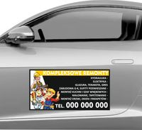 Magnes na samochód reklama magnetyczna 60x30 cm KOMPLEKSOWE REMONTY