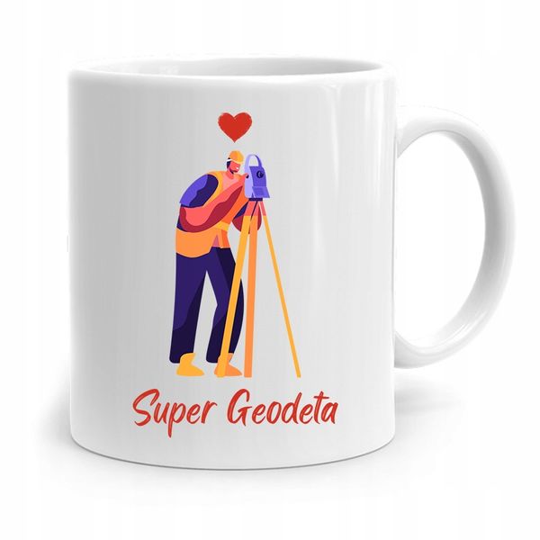 Kubek Prezent Dla Geodety Super Geodeta Z Nadrukiem Ze Zdjęciem zdjęcie 1