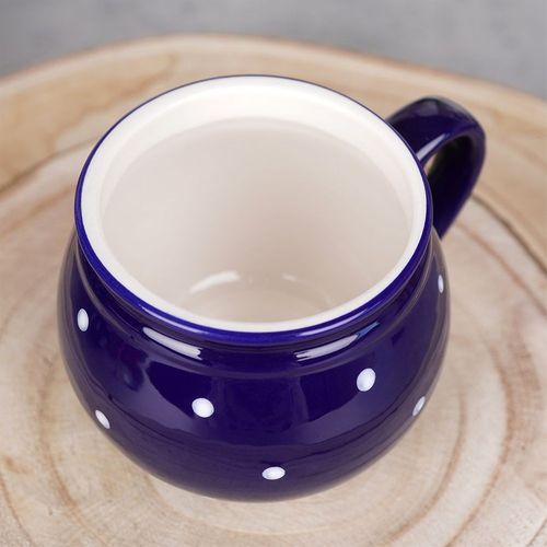 Kubek ceramiczny niebieski w grochy 200 ml na Arena.pl