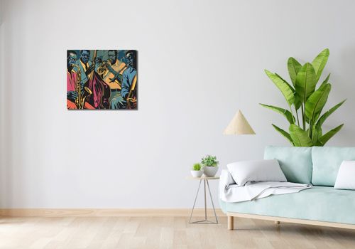 Obraz 60x50cm Jazzmani w Gazie na Arena.pl