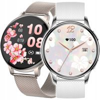 SMARTWATCH ZEGAREK DAMSKI POLSKIE MENU WIELOFUNKCYJNY 300mAh AMOLED 2 PASKI