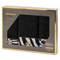 Komplet ręczników Eva 22 Eva Minge 3 szt. czarny bawełna 500 GSM